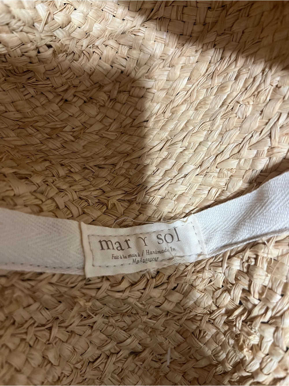 Frayed Brim Straw Sun Hat in Natural - Picture 3 of 3